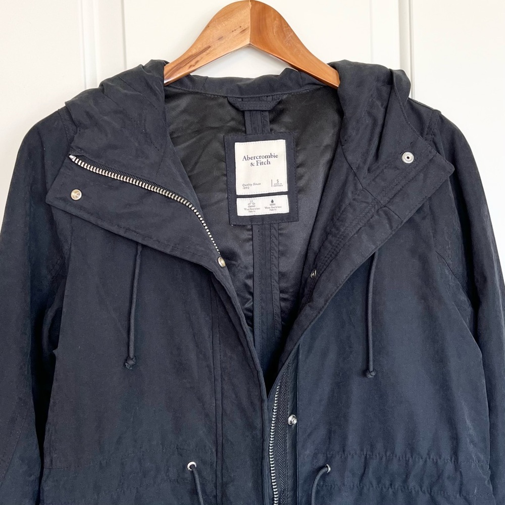 Abercrombie & Fitch Women’s gray jacket Charcoal Utility long jacket Size S - Picture 2 of 8